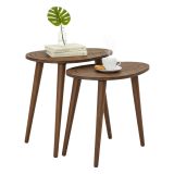 Tavolino soggiorno ovale noce 50x33x52h cm - Janequeo
