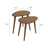 Tavolino soggiorno ovale noce 50x33x52h cm - Janequeo