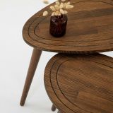 Tavolino soggiorno ovale noce 50x33x52h cm - Janequeo