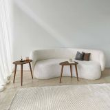 Tavolino soggiorno ovale noce 50x33x52h cm - Janequeo