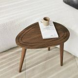 Tavolino soggiorno ovale noce 50x33x52h cm - Janequeo