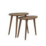 Tavolino soggiorno ovale noce 50x33x52h cm - Janequeo