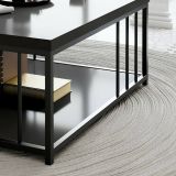 Tavolino soggiorno quadrato antracite e nero 90x90x40h cm - Raiden