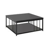 Tavolino soggiorno quadrato antracite e nero 90x90x40h cm - Raiden
