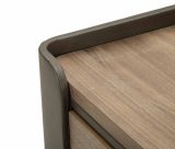 Tavolino soggiorno quadrato grigio e marrone 60x60x41h cm con 2 cassetti - Icona