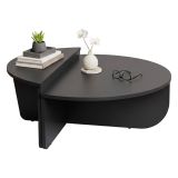 Tavolino soggiorno rettangolare angoli arrotondoti antracite 90x60x35h cm - Feyre