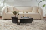 Tavolino soggiorno rettangolare angoli arrotondoti antracite 90x60x35h cm - Feyre