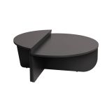Tavolino soggiorno rettangolare angoli arrotondoti antracite 90x60x35h cm - Feyre