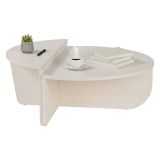 Tavolino soggiorno rettangolare angoli arrotondoti bianco 90x60x35h cm - Feyre