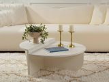 Tavolino soggiorno rettangolare angoli arrotondoti bianco 90x60x35h cm - Feyre