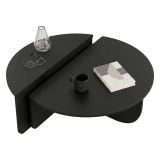 Tavolino soggiorno rettangolare angoli arrotondoti nero 90x90x35h cm - Azim