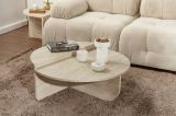 Tavolino soggiorno rettangolare beige e marmo 90x60x35h cm - Feyre