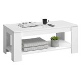Tavolino soggiorno rettangolare bianco 102x43x50h cm - Aeolus