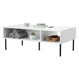 Tavolino soggiorno rettangolare bianco 110x60x40h cm - Enemonzo