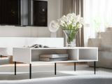 Tavolino soggiorno rettangolare bianco 110x60x40h cm - Enemonzo