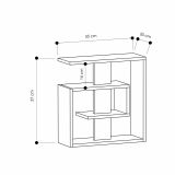 Tavolino soggiorno rettangolare bianco 55x20x57h cm - Rumbia