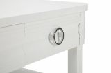 Tavolino soggiorno rettangolare bianco 90x60x47h cm con 2 cassetti - Taylor
