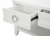 Tavolino soggiorno rettangolare bianco 90x60x47h cm con 2 cassetti - Taylor