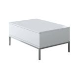 Tavolino soggiorno rettangolare bianco e argento 90x60x40h cm - Vespero