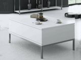 Tavolino soggiorno rettangolare bianco e argento 90x60x40h cm - Vespero