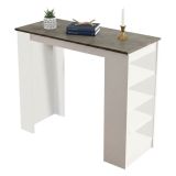 Tavolino soggiorno rettangolare bianco e grigio 120x51x101h cm - Pontebba