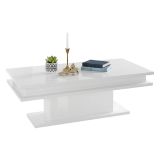 Tavolino soggiorno rettangolare bianco lucido 100x55x42h cm - Aboronzi