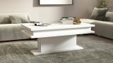 Tavolino soggiorno rettangolare bianco lucido 100x55x42h cm - Aboronzi