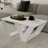 Tavolino soggiorno rettangolare bianco opaco 110x60x40h cm - Mercedes