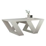 Tavolino soggiorno rettangolare bianco opaco 110x60x40h cm - Mercedes