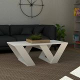 Tavolino soggiorno rettangolare bianco opaco 110x60x40h cm - Mercedes