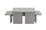 Tavolino soggiorno rettangolare grigio 110x45x41h cm - Amarantha