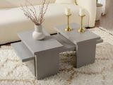 Tavolino soggiorno rettangolare grigio 110x45x41h cm - Amarantha