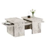 Tavolino soggiorno rettangolare marmo 110x45x41h cm - Amarantha
