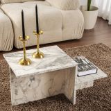 Tavolino soggiorno rettangolare marmo 80x40x40h cm - Varian