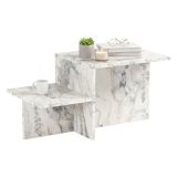 Tavolino soggiorno rettangolare marmo 80x40x40h cm - Varian