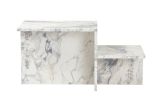 Tavolino soggiorno rettangolare marmo 80x40x40h cm - Varian
