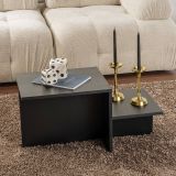 Tavolino soggiorno rettangolare nero 80x40x40h cm - Varian