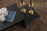 Tavolino soggiorno rettangolare nero 80x40x40h cm - Varian