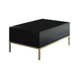 Tavolino soggiorno rettangolare nero e oro 90x60x40h cm - Vespero
