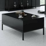 Tavolino soggiorno rettangolare nero opaco 90x60x40h cm - Vespero