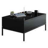 Tavolino soggiorno rettangolare nero opaco 90x60x40h cm - Vespero