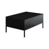 Tavolino soggiorno rettangolare nero opaco 90x60x40h cm - Vespero