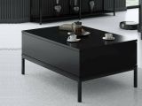 Tavolino soggiorno rettangolare nero opaco 90x60x40h cm - Vespero