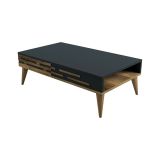 Tavolino soggiorno rettangolare noce e antracite 105x34x60h cm - Mansuk