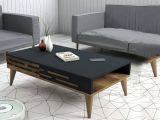 Tavolino soggiorno rettangolare noce e antracite 105x34x60h cm - Mansuk