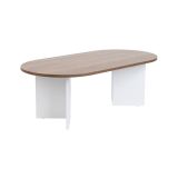 Tavolino soggiorno rettangolare noce e bianco 119x60x40h cm - Elain