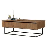 Tavolino soggiorno rettangolare noce e nero 120x60x43h cm - Barghe