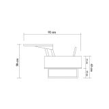 Tavolino soggiorno rettangolare noce e nero 120x60x43h cm - Barghe