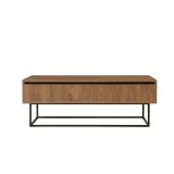 Tavolino soggiorno rettangolare noce e nero 120x60x43h cm - Barghe