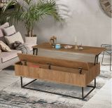 Tavolino soggiorno rettangolare noce e nero 120x60x43h cm - Barghe